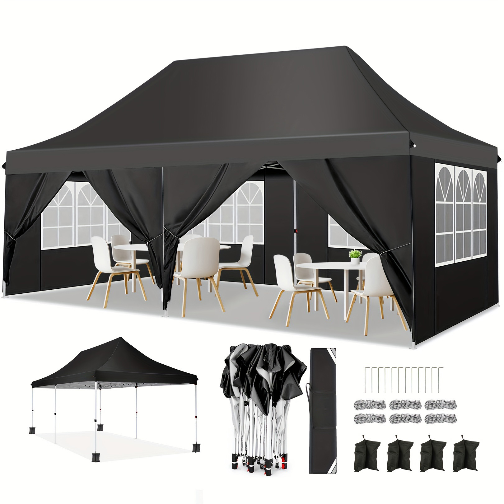 Gazebo Pop Up - 10x20피트 팝업 캐노피 파티 텐트, 휴대용