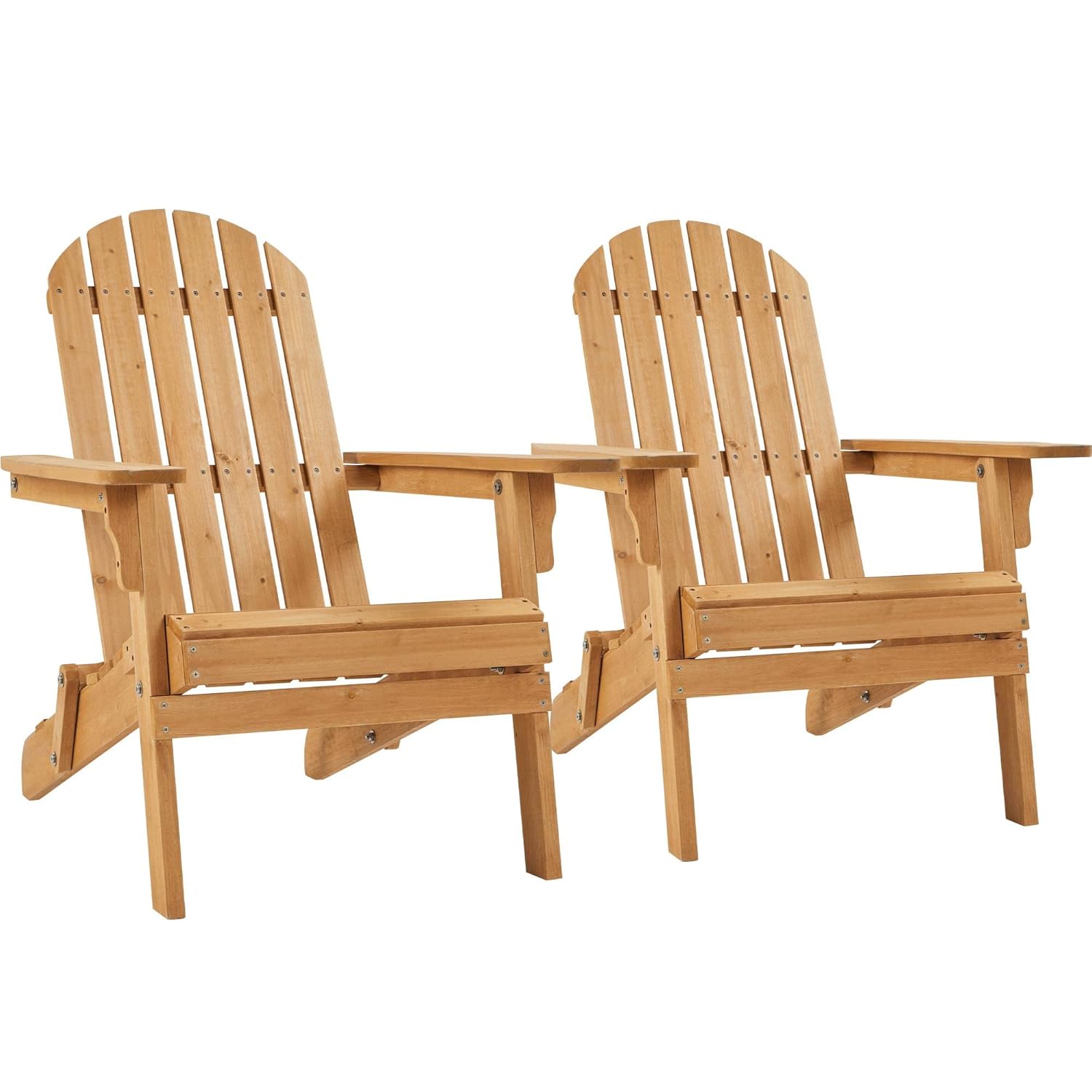 Adirondack Chair Wood - 접이식 아디론닥 의자 2개 세트(야외용), 300LBS