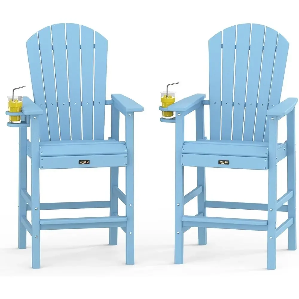 Adirondack Chair Wood - 2개 세트의 내후성 플라스틱 아디론닥 의자(컵홀더