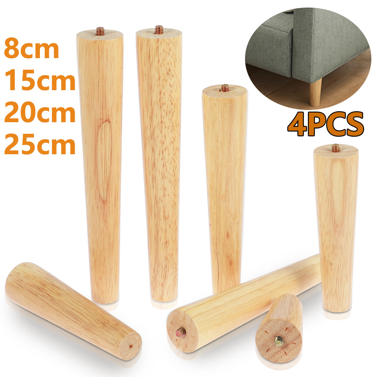 Adirondack Chair Wood - 4Pcs 8/15/20/25cm 단단한 나무 가구 피트