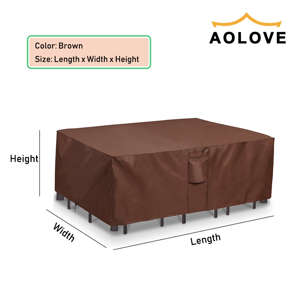 브라운 헤비 듀티 야외 방수 파티오 가구 커버, 정원  - Outdoor Furniture Lowes 리뷰 및 가격