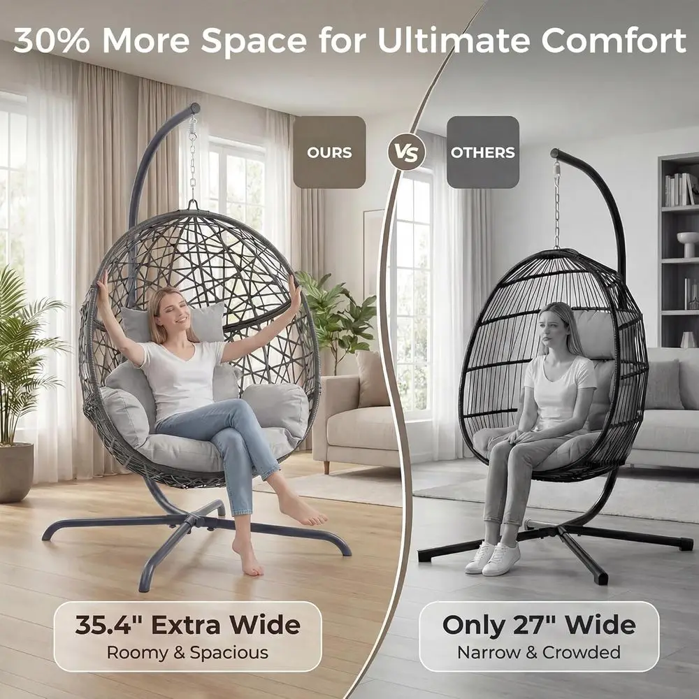 야외/실내용 보헤미안 스타일 위커 스윙 체어(스탠드 포 - Hanging Egg Chair 리뷰 및 가격