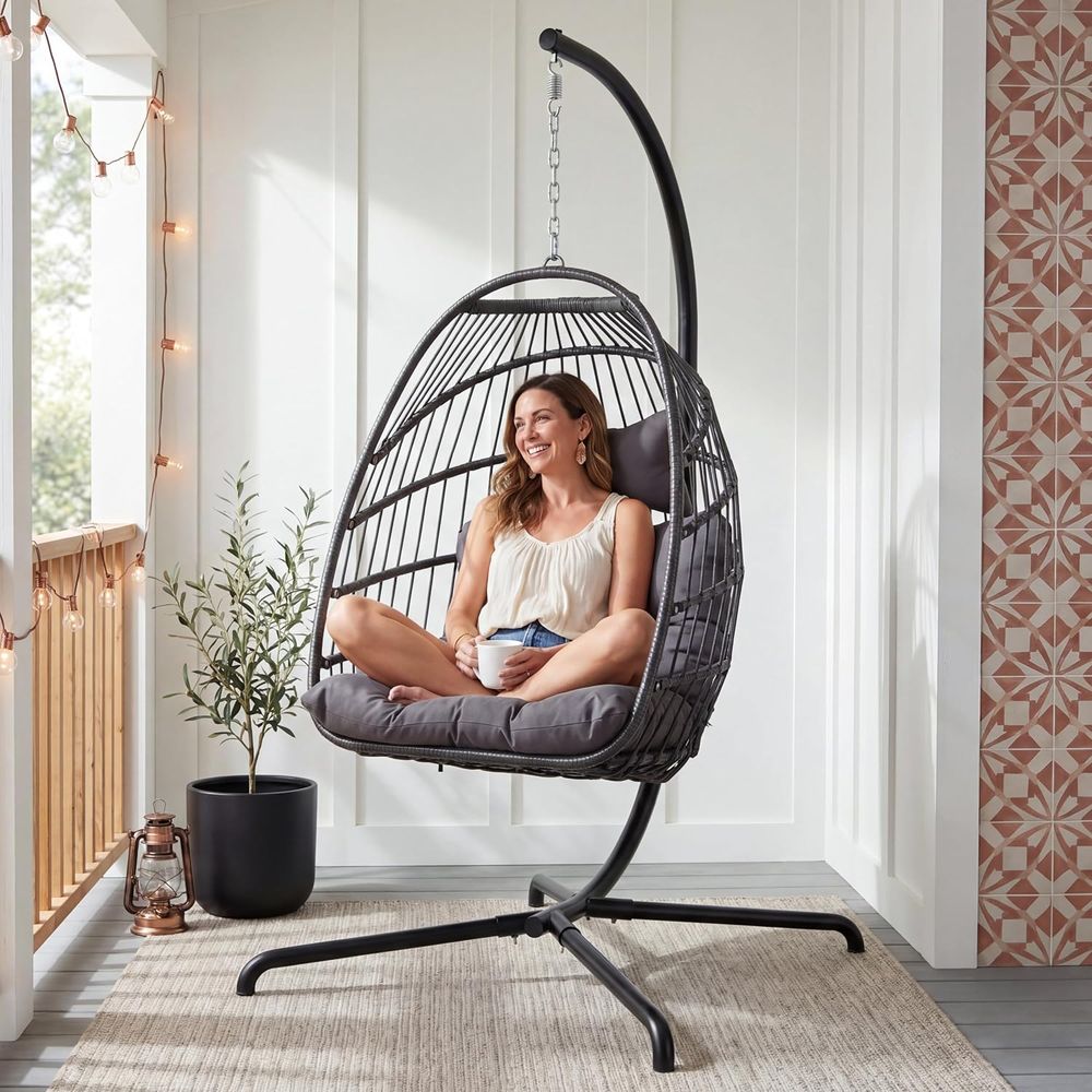내구성이 뛰어난 야외용 행잉 에그 체어 스윙(쿠션 포함 - Hanging Egg Chair 리뷰 및 가격