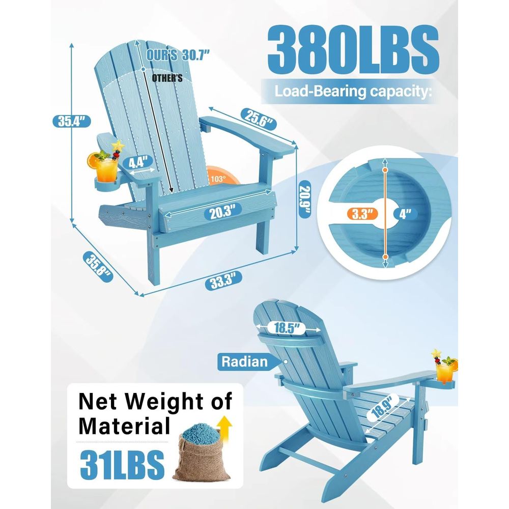 컵홀더가 있는 아디론닥 의자, 전천후 야외용 의자, 블 - Adirondack Chair Wood 리뷰 및 가격
