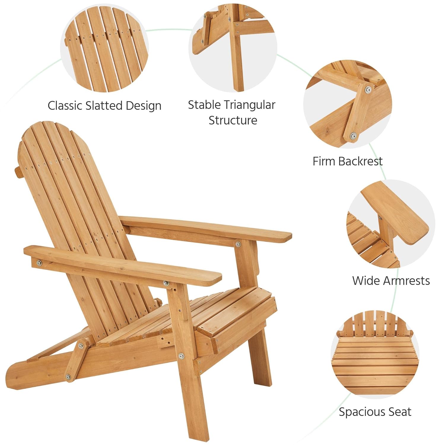접이식 아디론닥 의자 2개 세트(야외용), 300LBS - Adirondack Chair Wood 리뷰 및 가격