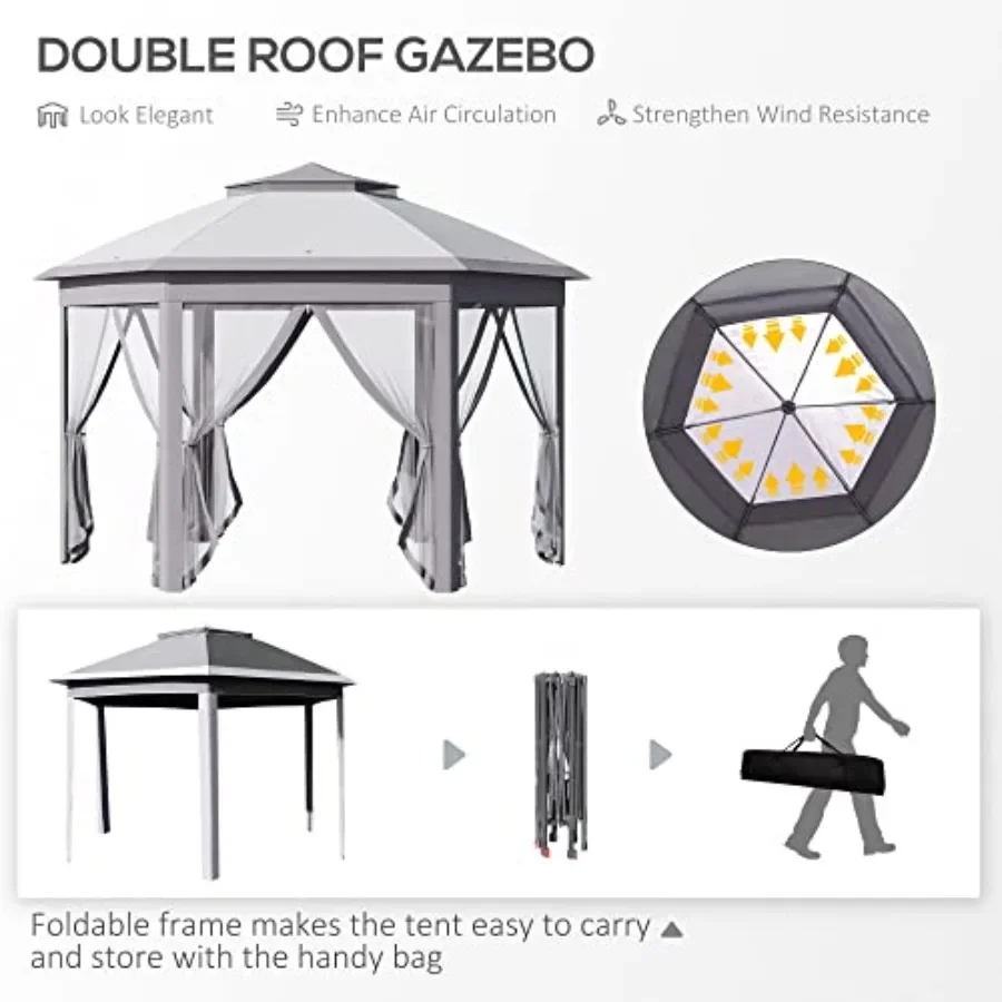 11' x 13' 팝업 가제보 텐트 (지퍼형 메쉬 측벽 - Gazebo Pop Up 리뷰 및 가격