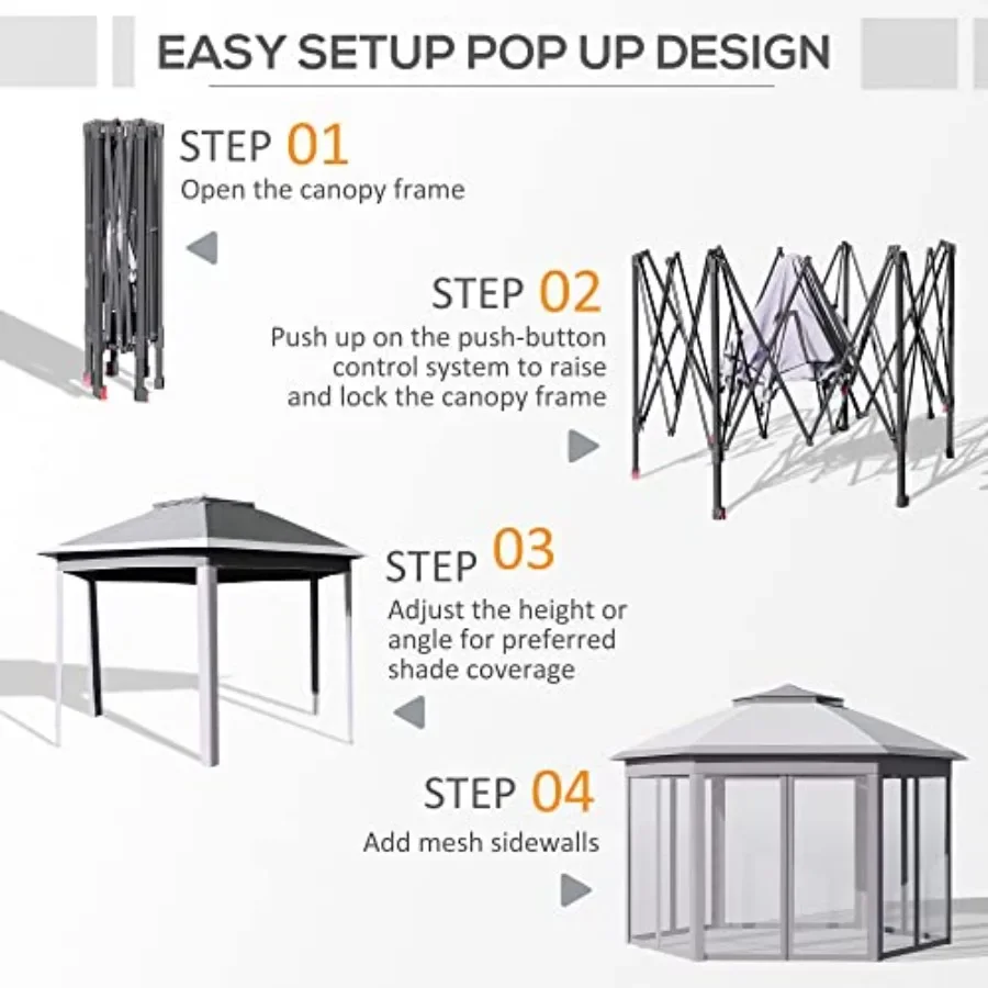 11' x 13' 팝업 가제보 텐트 (지퍼형 메쉬 측벽 - Gazebo Pop Up 리뷰 및 가격
