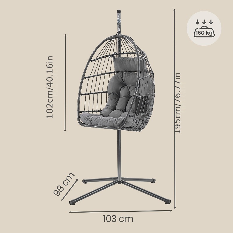 스탠드가 있는 행잉 에그 체어 – 접이식 탈부착 바구니 - Hanging Egg Chair 리뷰 및 가격