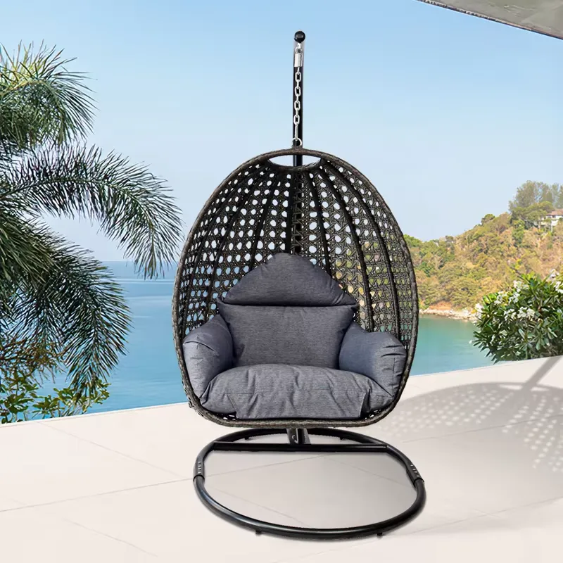 달걀 모양 검정색 파티오 현관 위커 가구 야외 정원 라 - Hanging Egg Chair 리뷰 및 가격