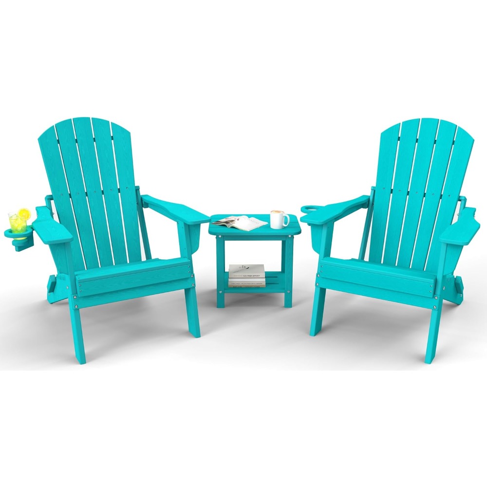 3피스 접이식 아디론닥 의자 세트 - 38인치 초고등  - Adirondack Chair Wood 리뷰 및 가격
