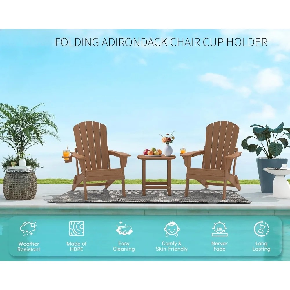 3피스 접이식 아디론닥 의자 세트 - 38인치 초고등  - Adirondack Chair Wood 리뷰 및 가격