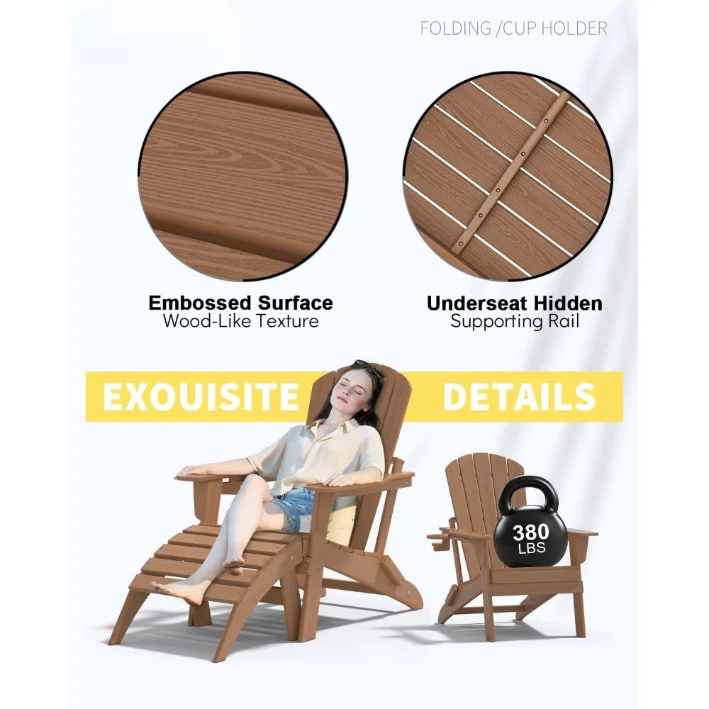 3피스 접이식 아디론닥 의자 세트 - 38인치 초고등  - Adirondack Chair Wood 리뷰 및 가격