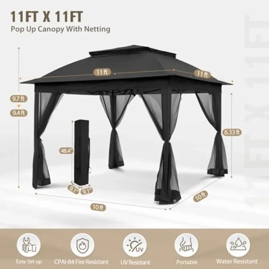 팝업 가제보 11x11 메쉬망이 있는 텐트형 파티오 가 - Gazebo Pop Up 리뷰 및 가격