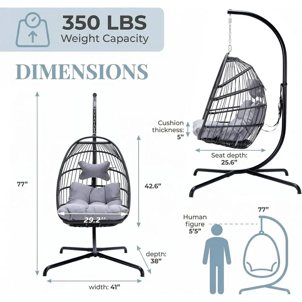 야외/실내용 스탠드형 달걀형 의자, 쿠션 포함 위커 스 - Hanging Egg Chair 리뷰 및 가격