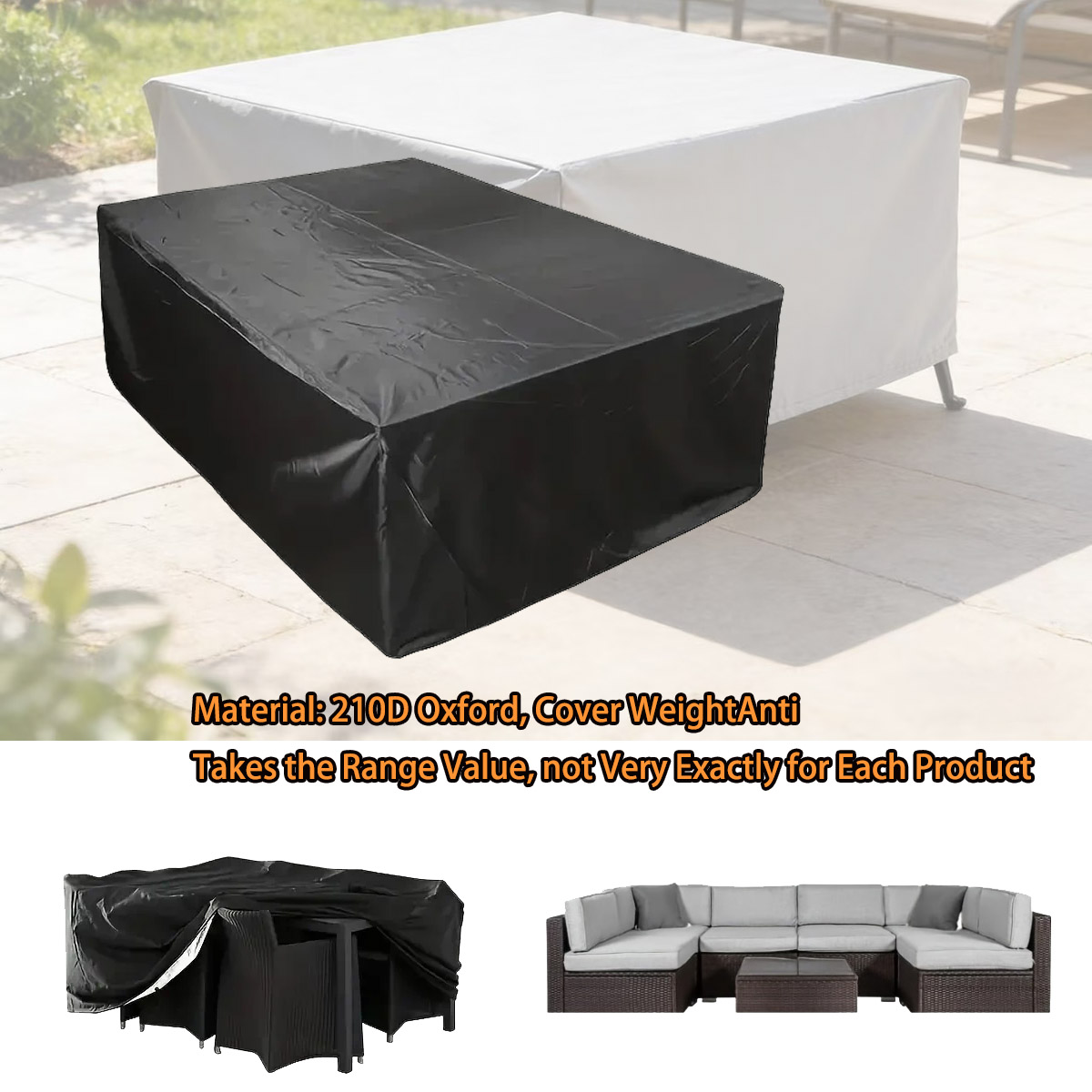 600가지 사이즈의 야외 가구 커버, 자외선 차단 파티 - Outdoor Furniture Table 리뷰 및 가격