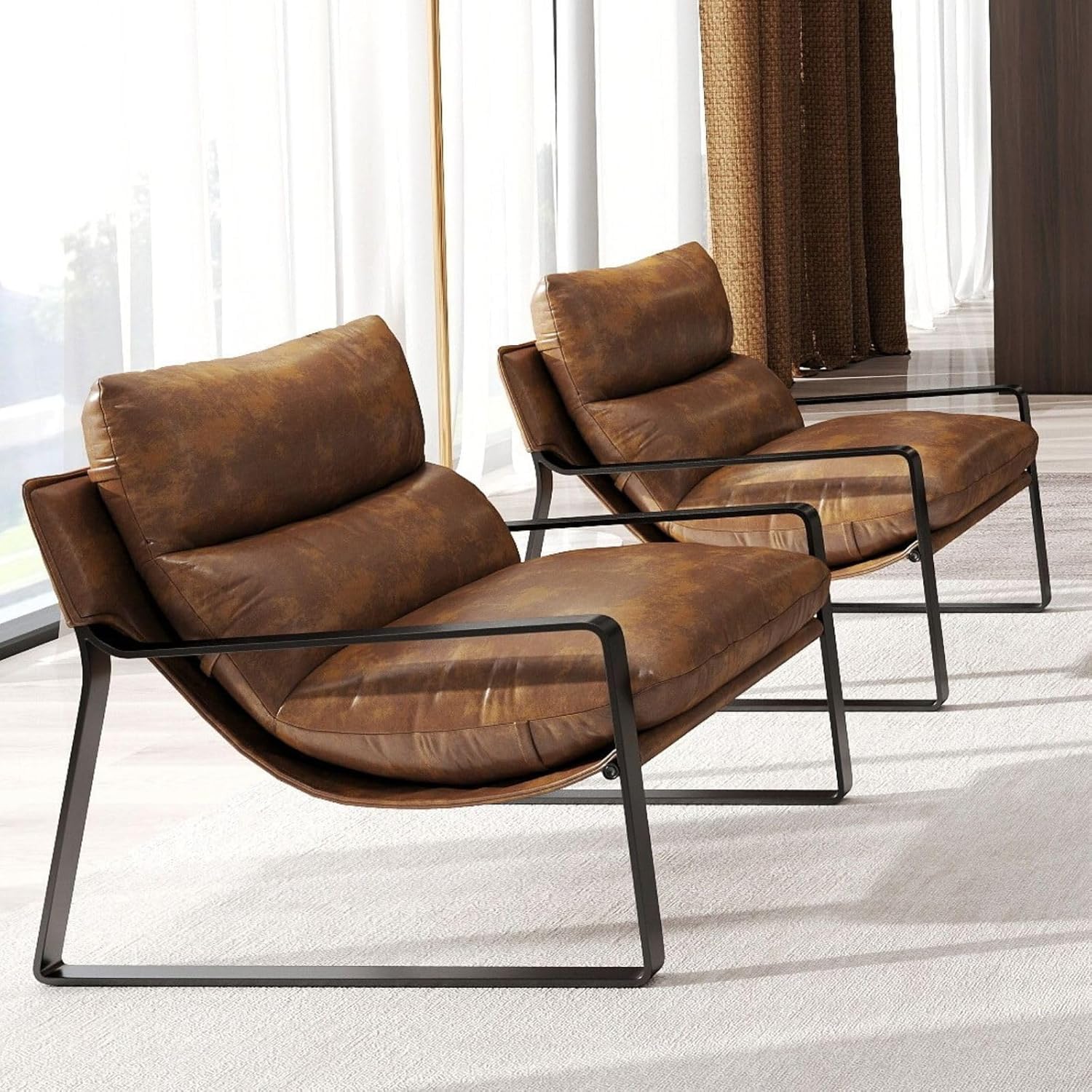 PU 가죽 악센트 안락의자 2개 세트, 부드러운 금속  - Adirondack Chair Wood 리뷰 및 가격